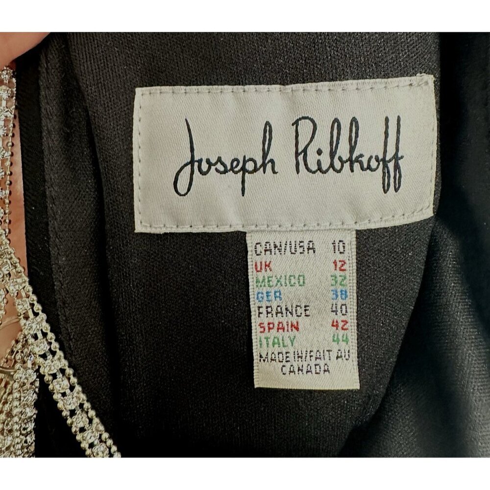 JOSEPH RIBKOFF dress sheath black lbd 10 jewel chain formal cocktail party - Picture 16 of 16
